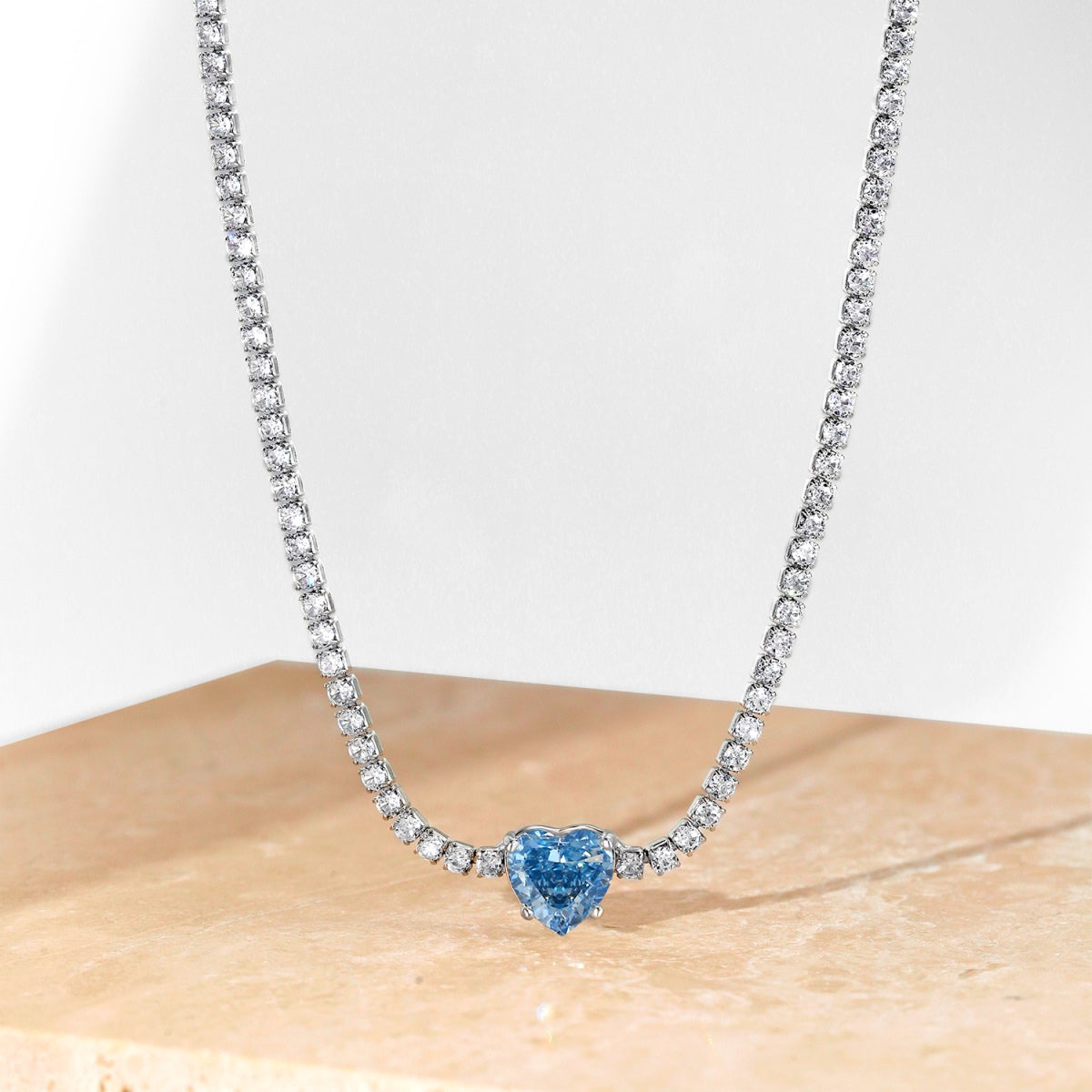 [Limara]2.0 Carat Sparkling Tennis Heart Cut Necklace
