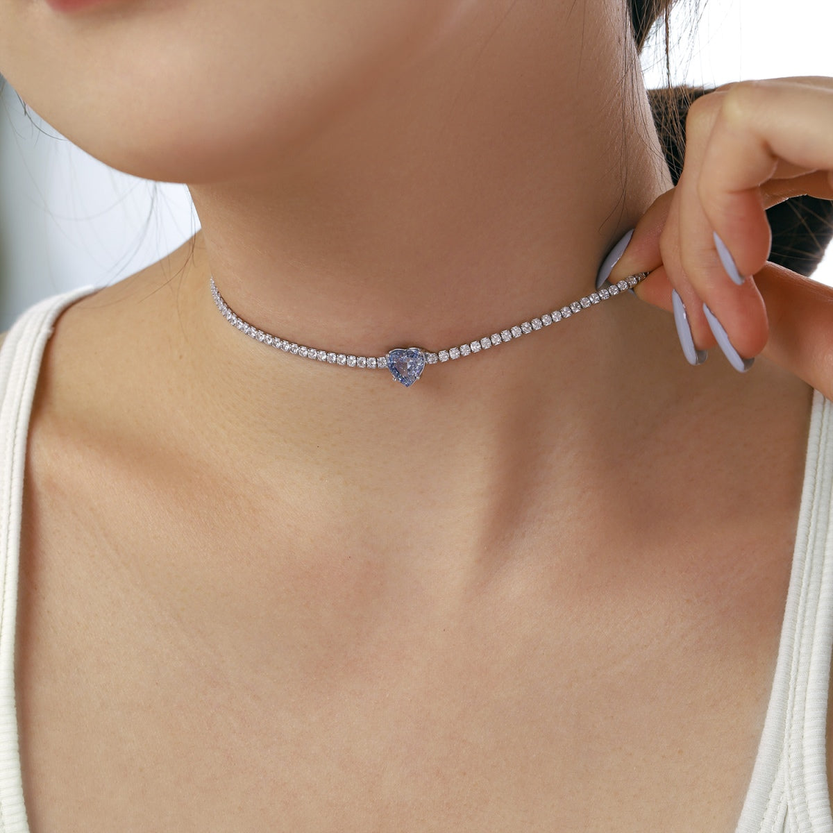 [Limara]2.0 Carat Sparkling Tennis Heart Cut Necklace