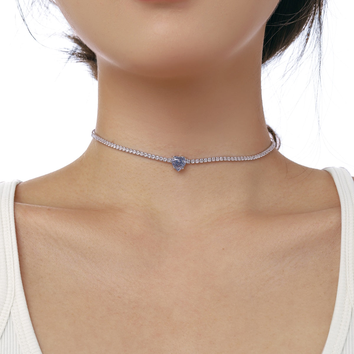 [Limara]2.0 Carat Sparkling Tennis Heart Cut Necklace