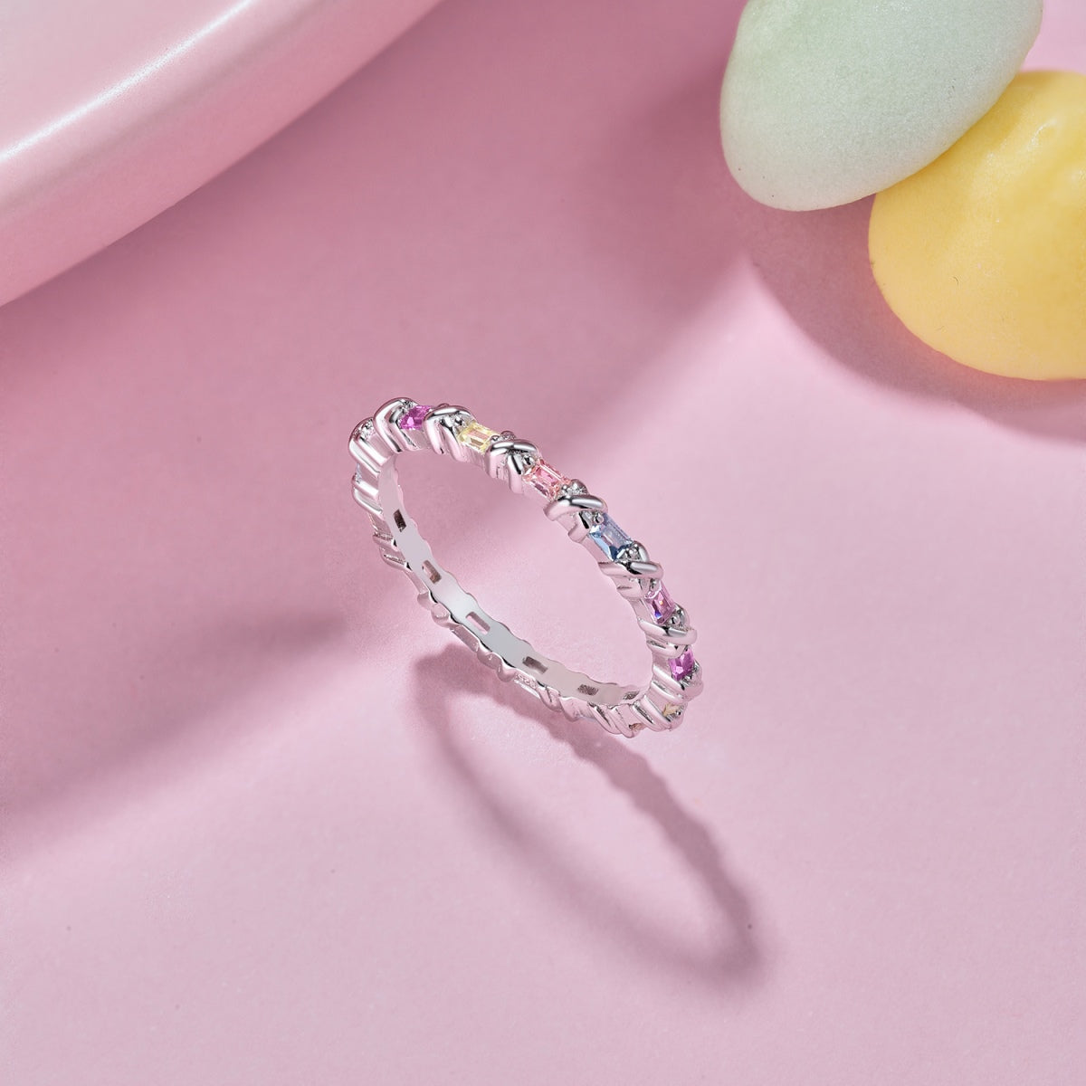 [Limara]Charming Colorful Round Cut Daily Ring