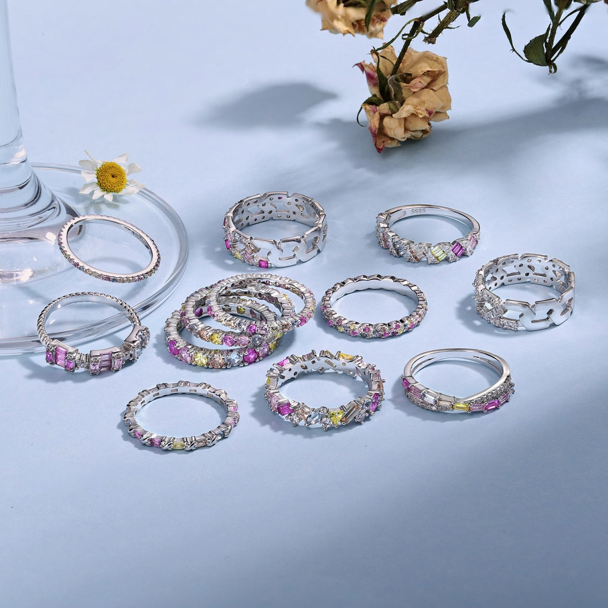 [Limara]Charming Colorful Round Cut Daily Ring