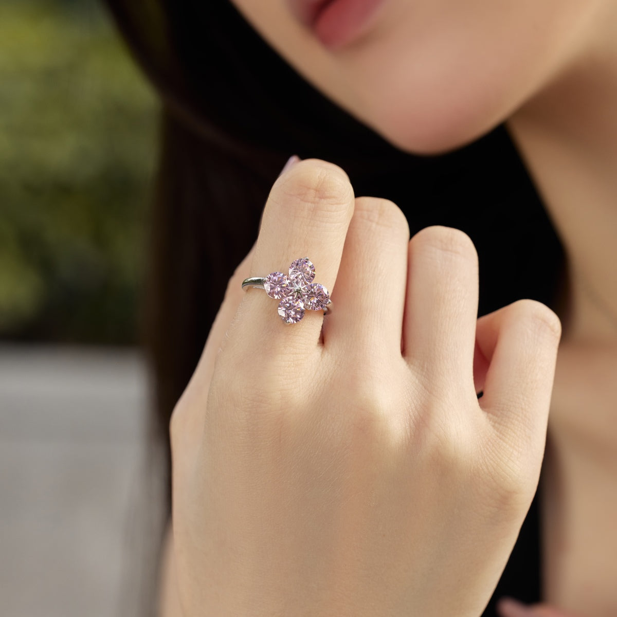 [Limara]Four-Leaf Clover Eight-Pointed Star Ring