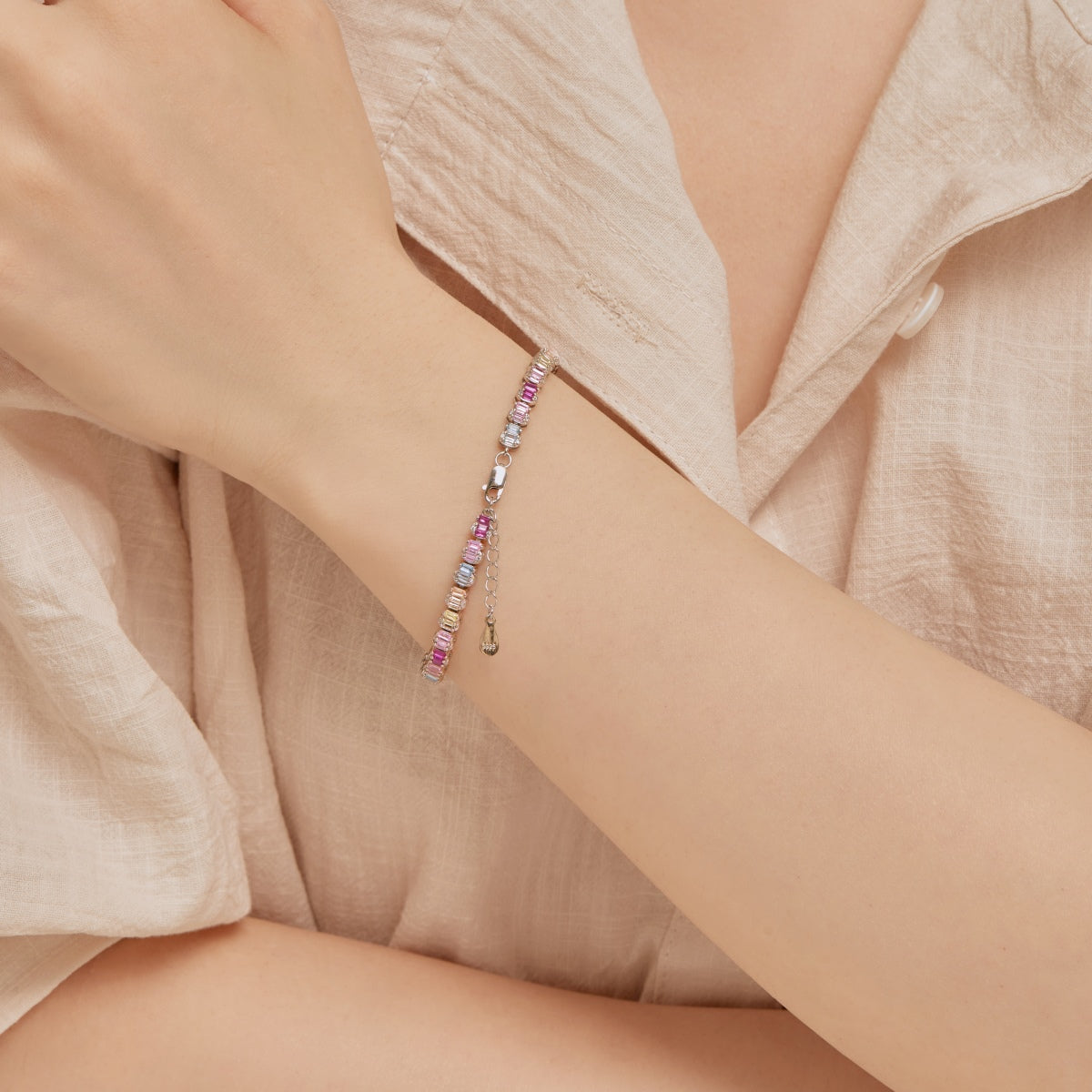 [Limara]Delicate Colorful Emerald Cut Party Bracelet