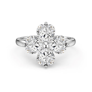 [Limara]Heart-shaped Four-Leaf Clover Ball Ring