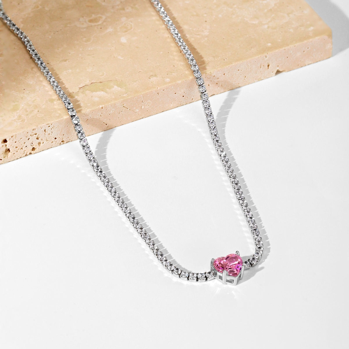 [Limara]2.0 Carat Sparkling Tennis Heart Cut Necklace