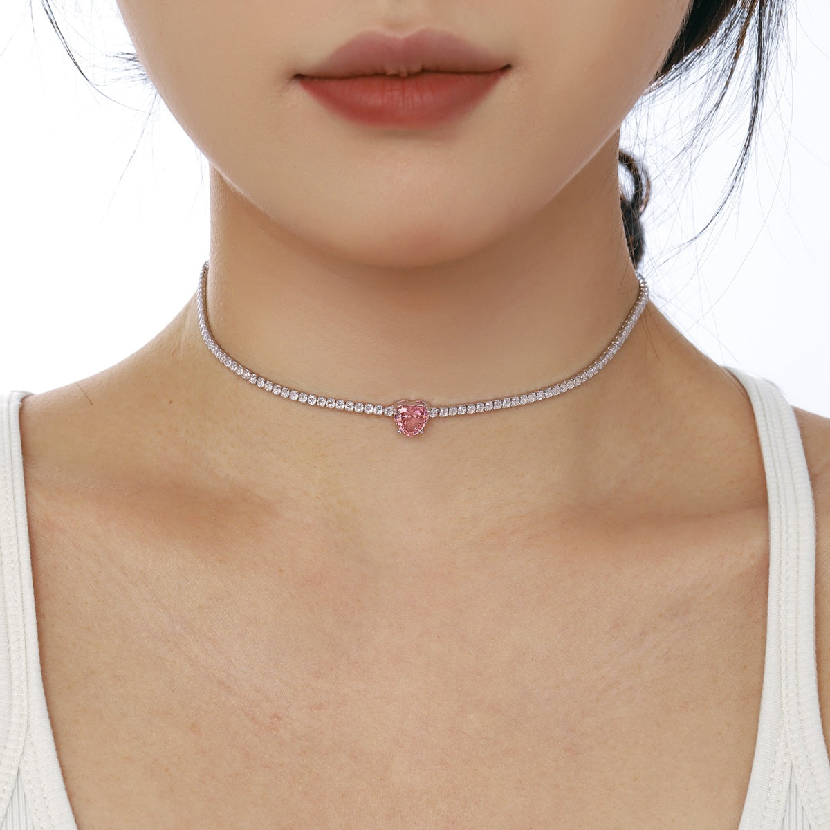 [Limara]2.0 Carat Sparkling Tennis Heart Cut Necklace