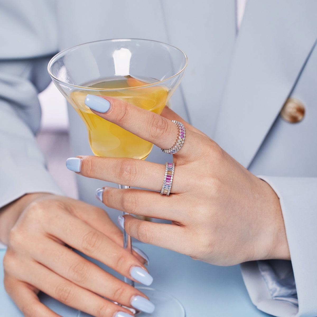 [Limara]Splashy Ornate Emerald Cut Cocktail Ring