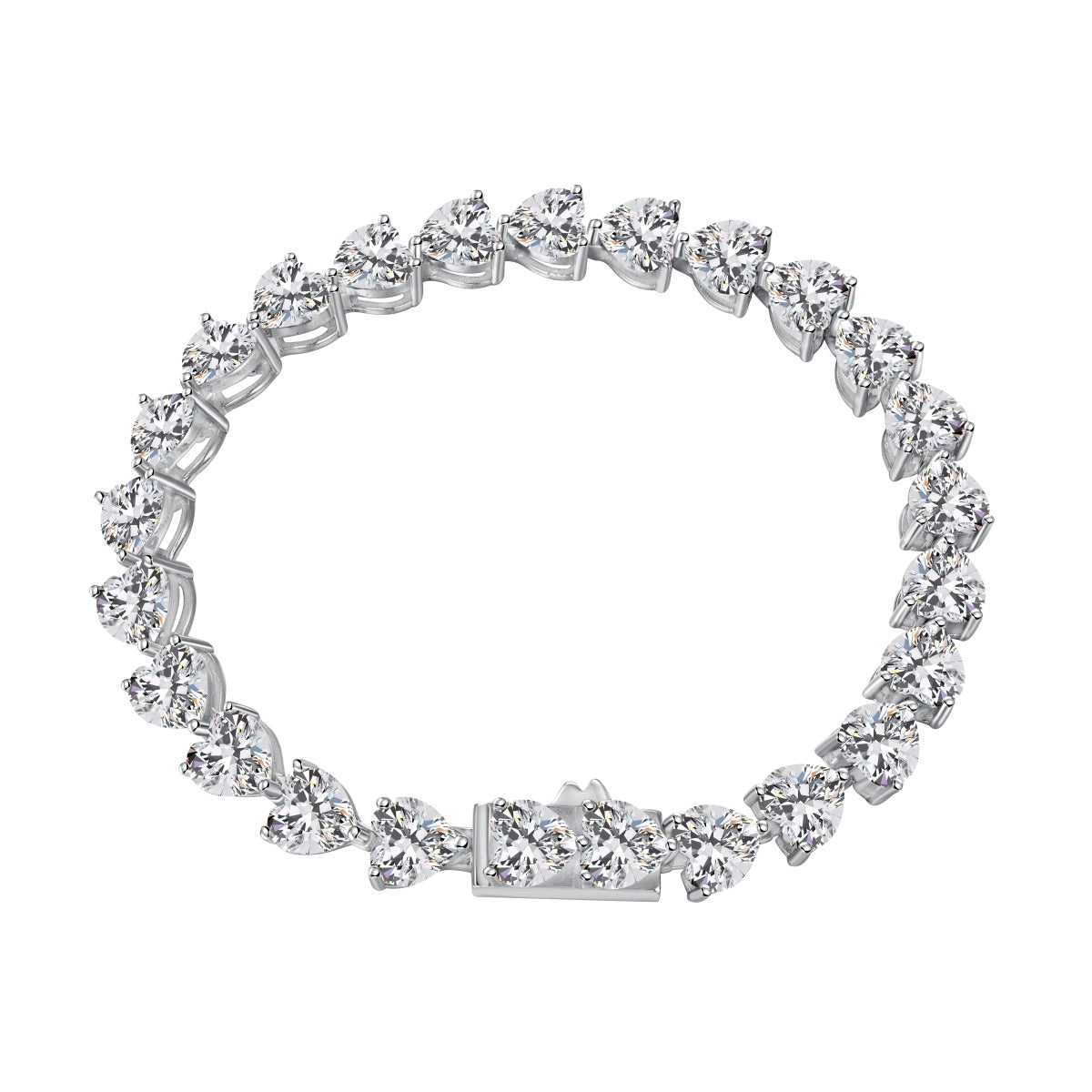 [Limara]0.75 Carat Elegant Romantic Heart Shape Lover Bracelet