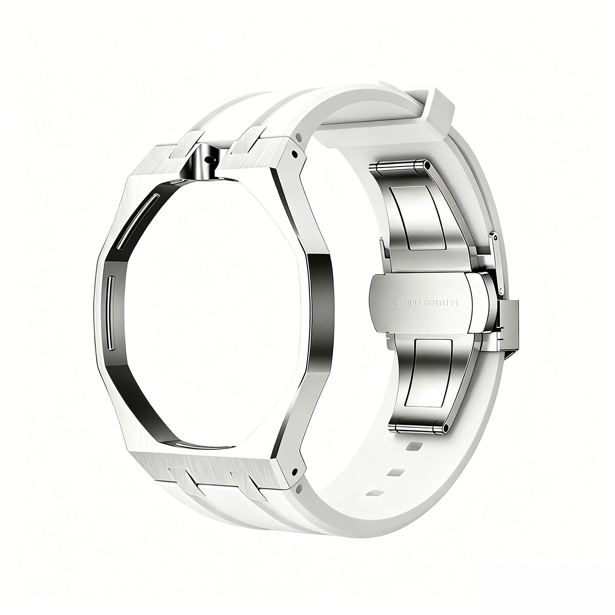 [Limara]OAK POP WHITE STEEL SILICONE STRAP