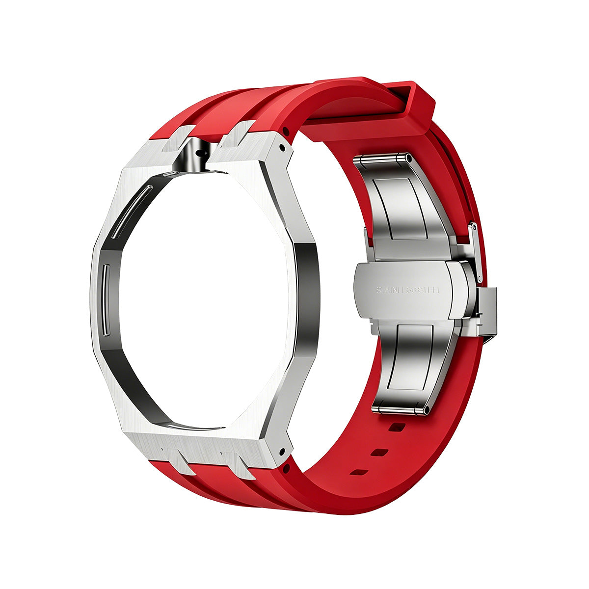 [Limara]OAK POP RED STEEL SILICONE STRAP