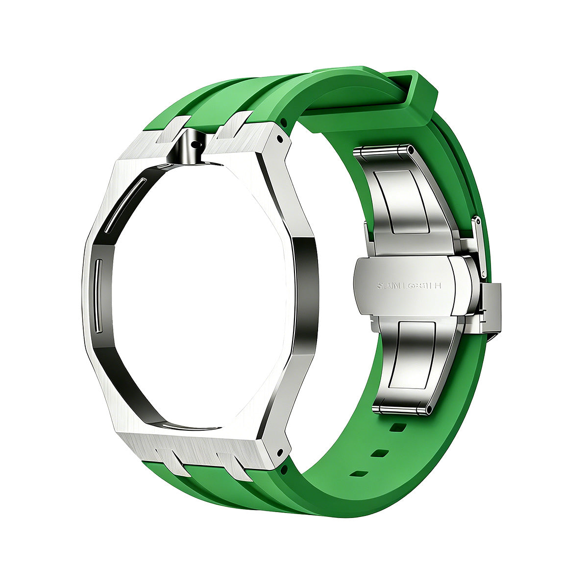 [Limara]OAK POP GREEN STEEL SILICONE STRAP