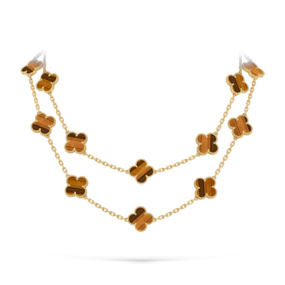 [Limara]CLASSIC 20-MOTIF LUCKY CLOVER LONG NECKLACE GOLD COLLECTION