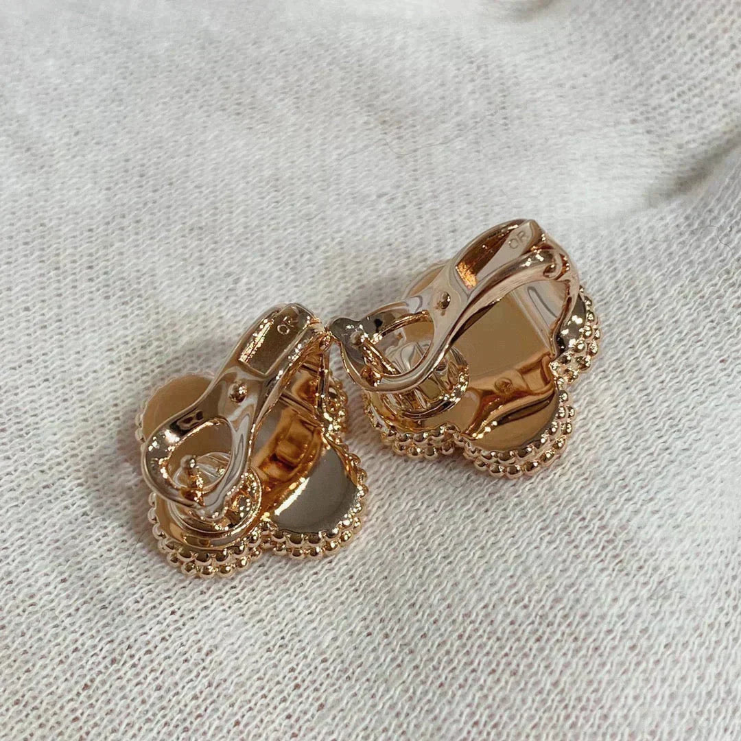 [Limara]CLOVER MEDIUM 1 MOTIFS CARNELIAN  DIAMOND earrings