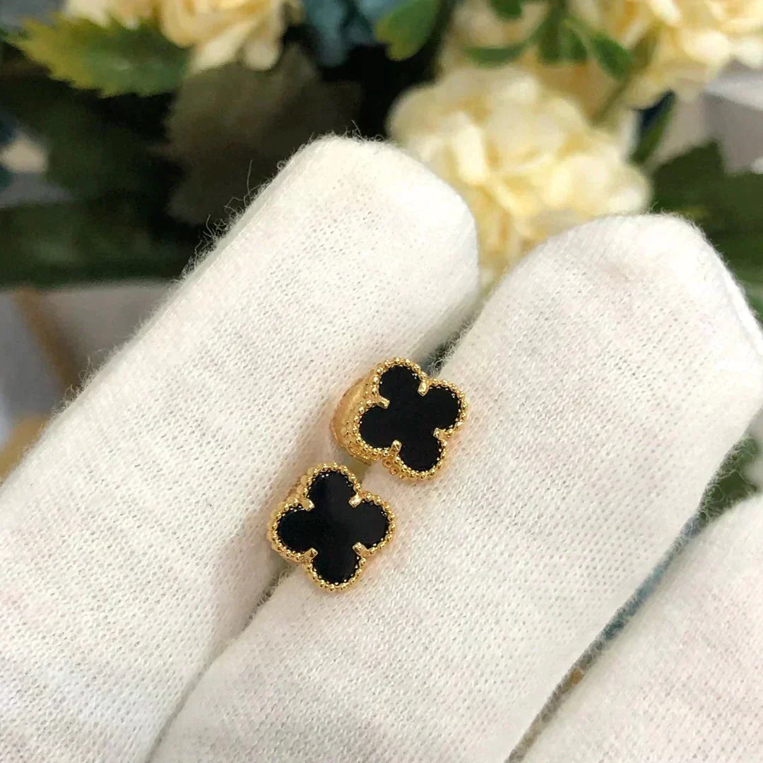 [Limara]CLOVER MINI 9.5MM BLACK MOP EARRINGS