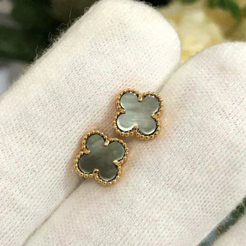 [Limara]CLOVER MINI 9.5MM GRAY MOP EARRINGS