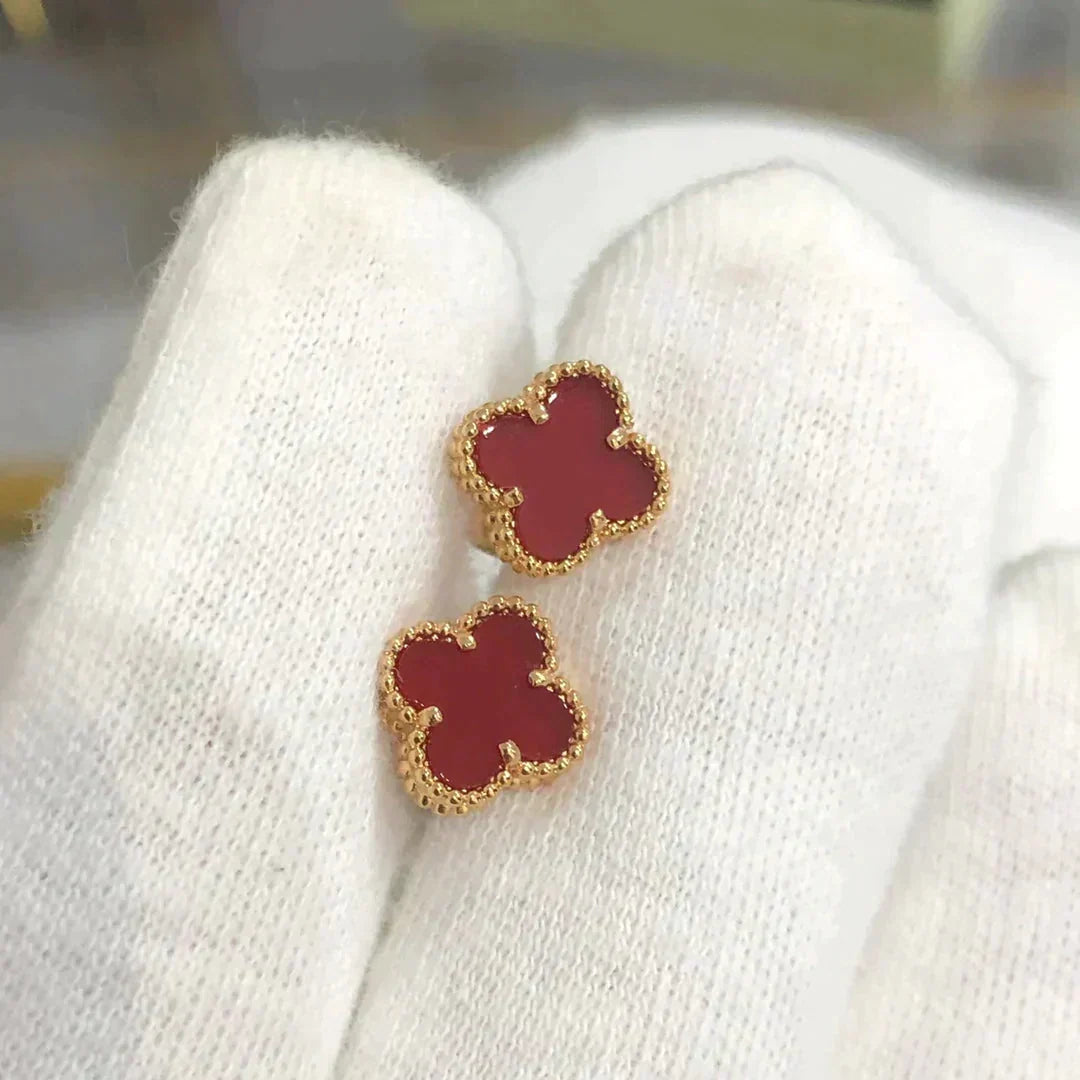 [Limara]CLOVER MINI 9.5MM CARNELIAN EARRINGS