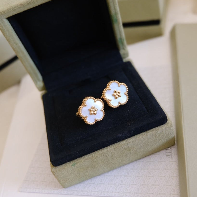 [Limara]LUCKY PINK GOLD WHITE MOP EARRINGS