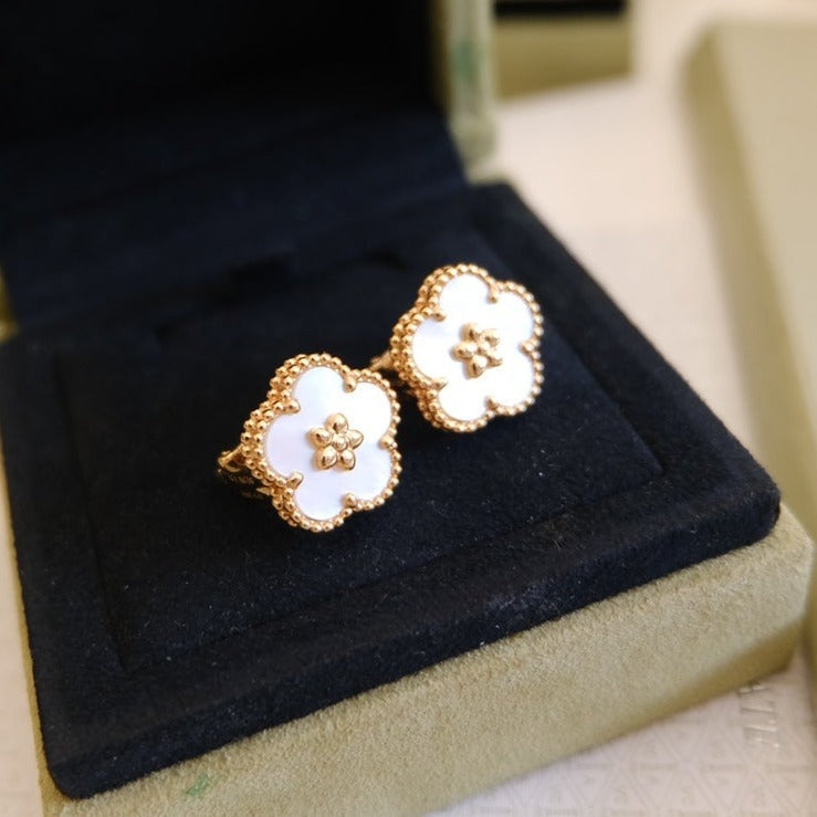 [Limara]LUCKY PINK GOLD WHITE MOP EARRINGS