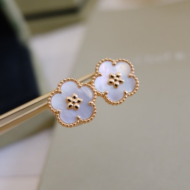 [Limara]LUCKY PINK GOLD WHITE MOP EARRINGS