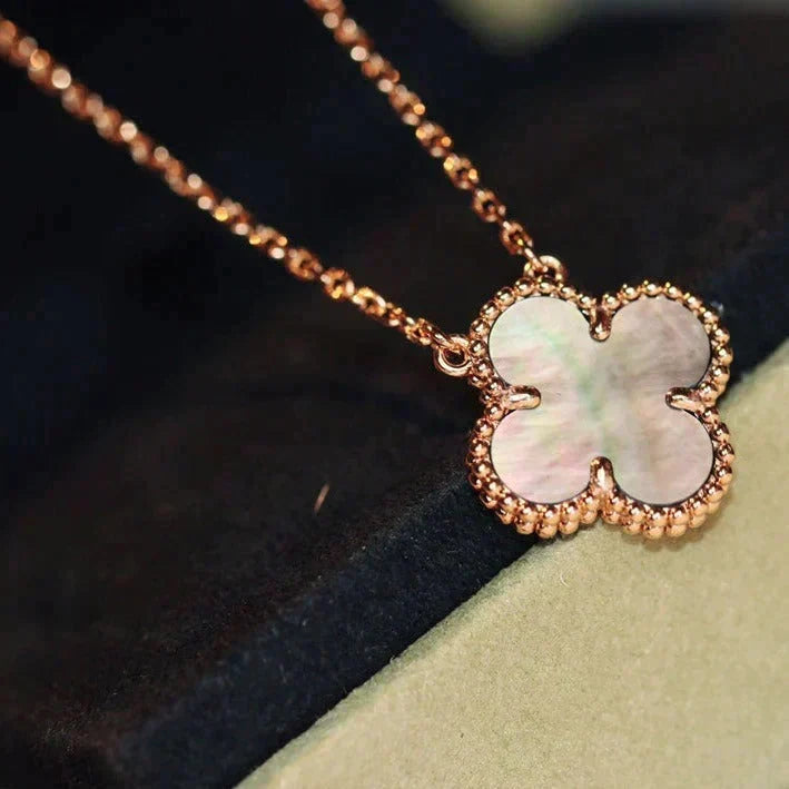 [Limara]CLOVER 15MM  GRAY MOTHER OF PEARL NECKLACE