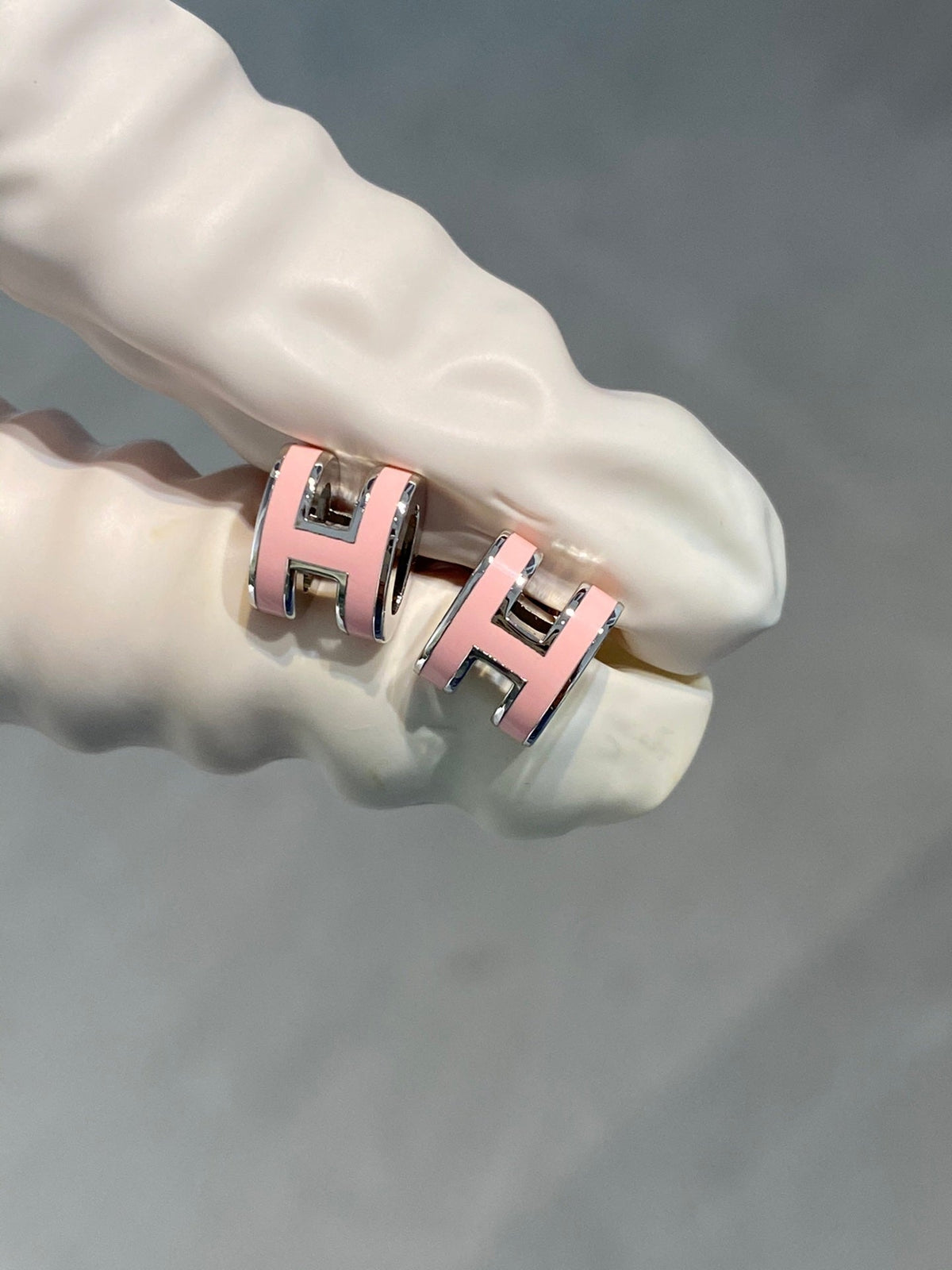 [Limara]MINI POP H SILVER EARRINGS PINK