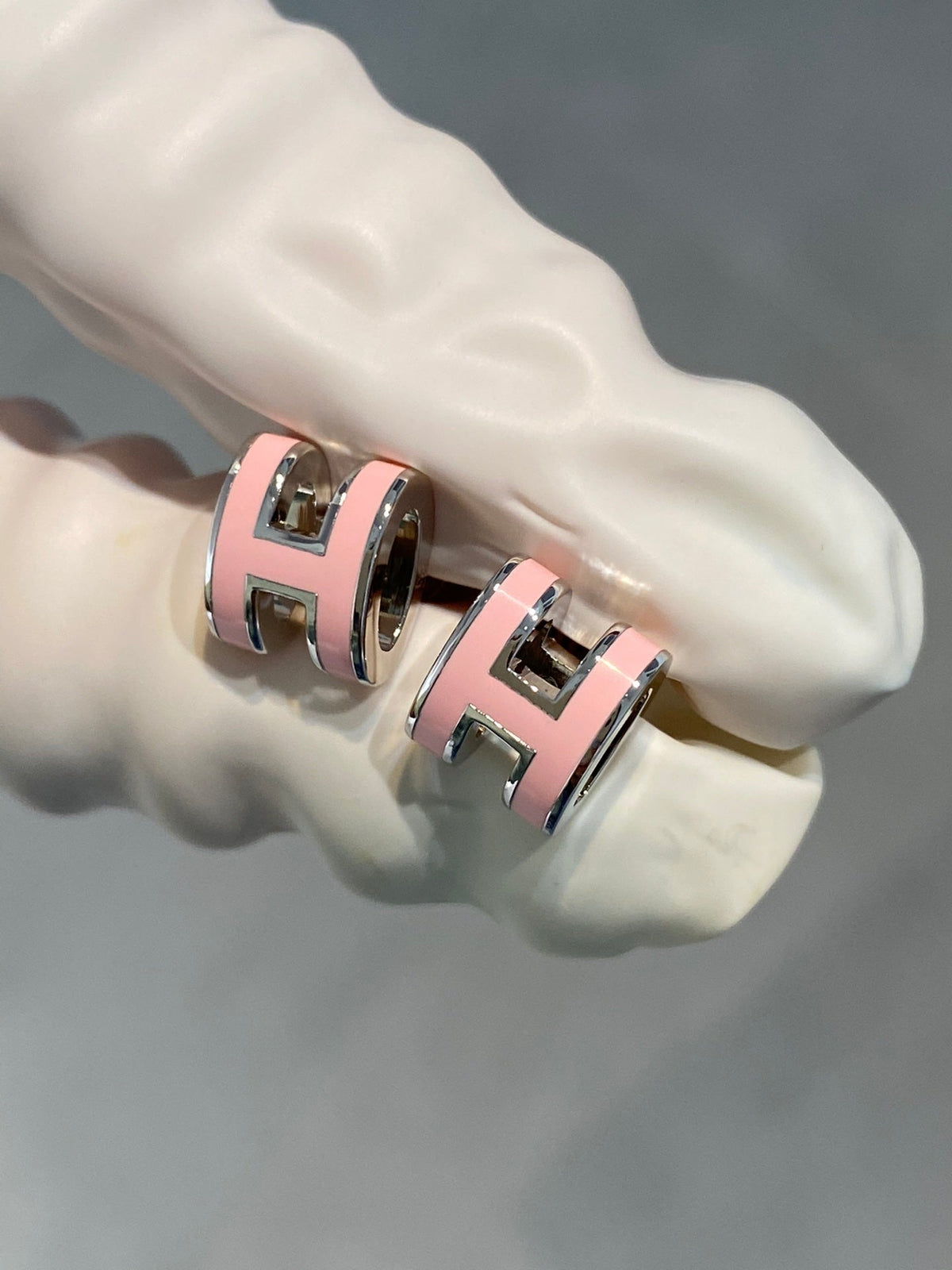 [Limara]MINI POP H SILVER EARRINGS PINK