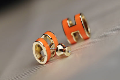 [Limara]MINI POP H EARRINGS ORANGE