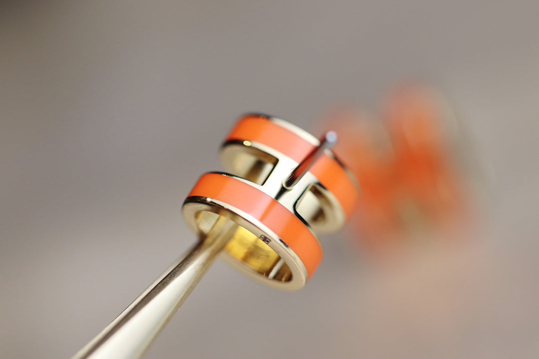 [Limara]MINI POP H EARRINGS ORANGE