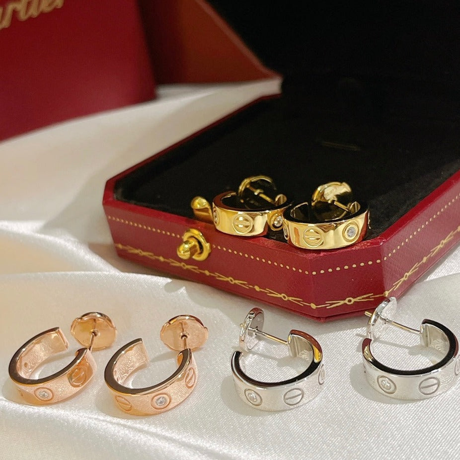 [Limara] LOVE EARRINGS 5.7MM 2 DIAMONDS