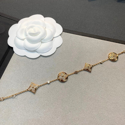[Limara]STAR AND SUN 4 MOTIFS GOLD DIAMONDS BRACELET