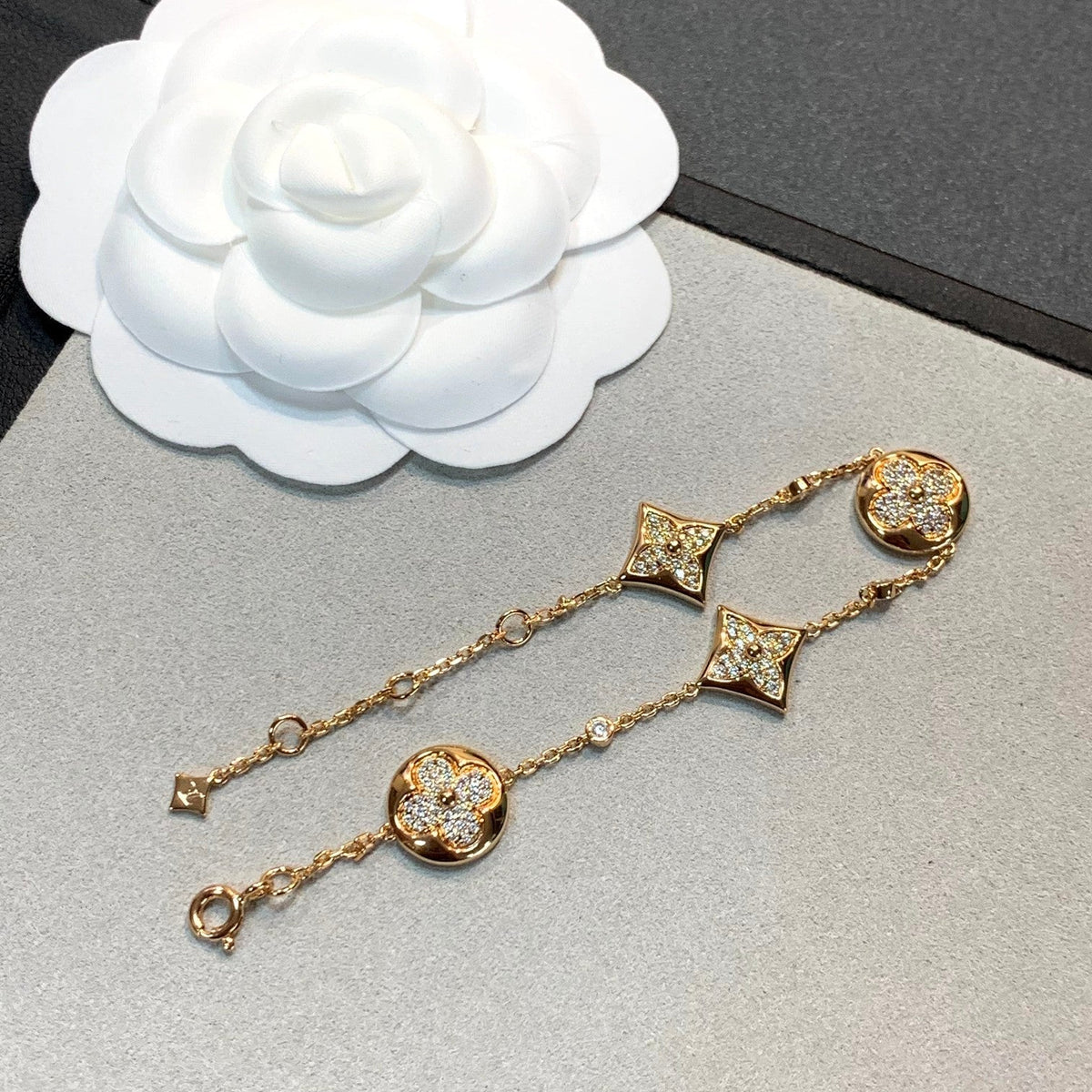 [Limara]STAR AND SUN 4 MOTIFS GOLD DIAMONDS BRACELET
