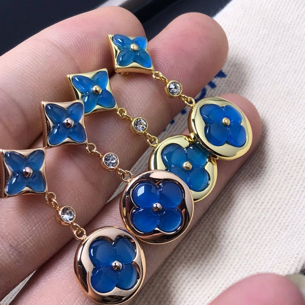 [Limara]STAR AND SUN AGATE DIAMOND EARRINGS