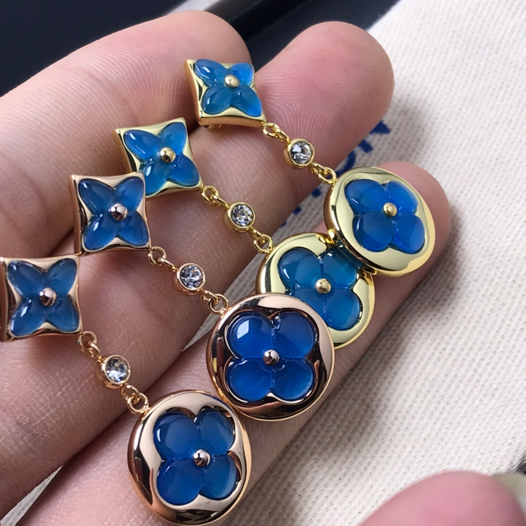 [Limara]STAR AND SUN AGATE DIAMOND EARRINGS