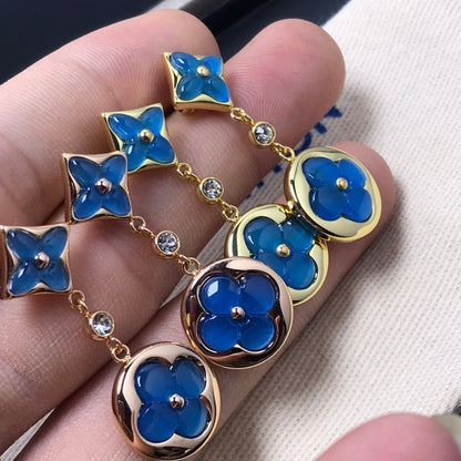 [Limara]STAR AND SUN AGATE DIAMOND EARRINGS