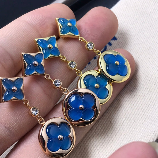 [Limara]STAR AND SUN AGATE DIAMOND EARRINGS