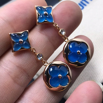 [Limara]STAR AND SUN AGATE DIAMOND EARRINGS
