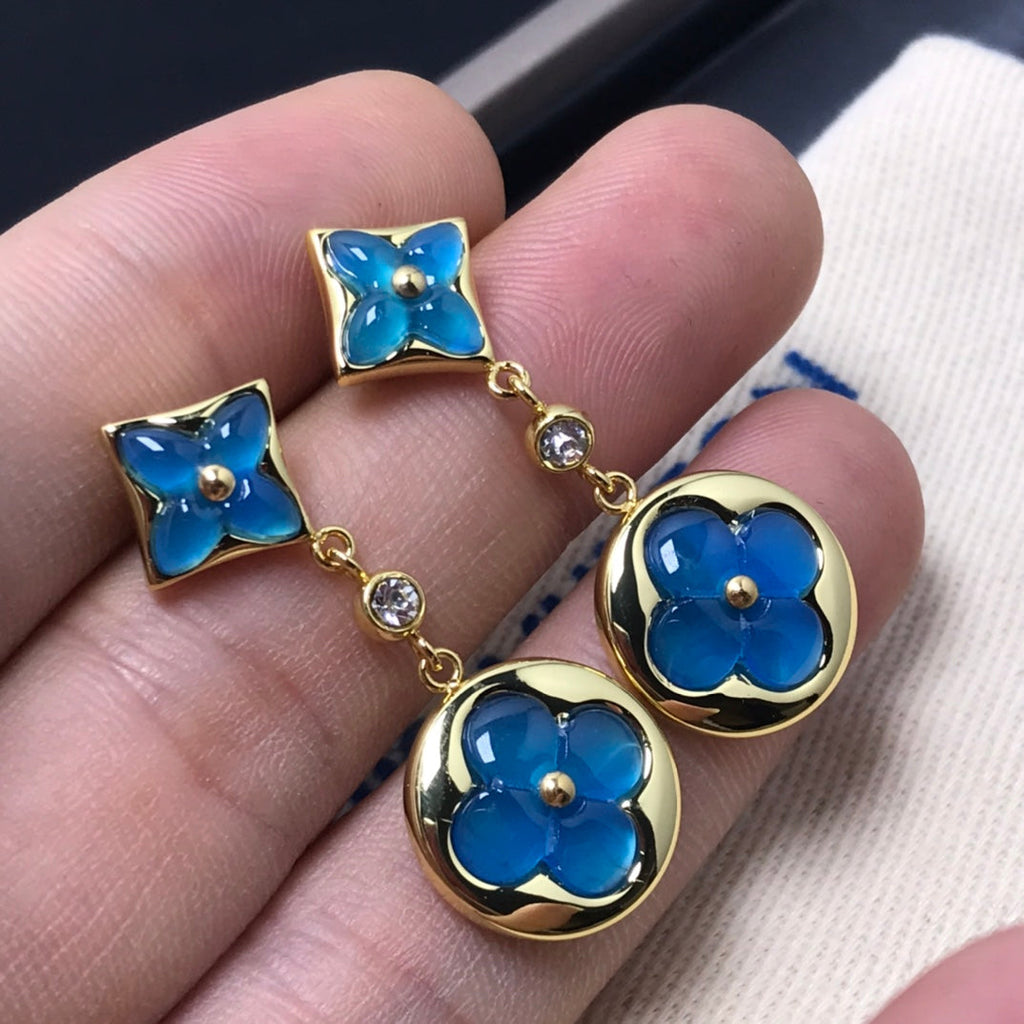 [Limara]STAR AND SUN AGATE DIAMOND EARRINGS