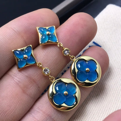 [Limara]STAR AND SUN AGATE DIAMOND EARRINGS