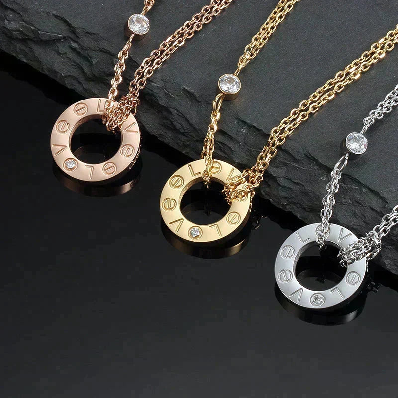 [Limara] LOVE NECKLACE 16MM 2 DIAMONDS