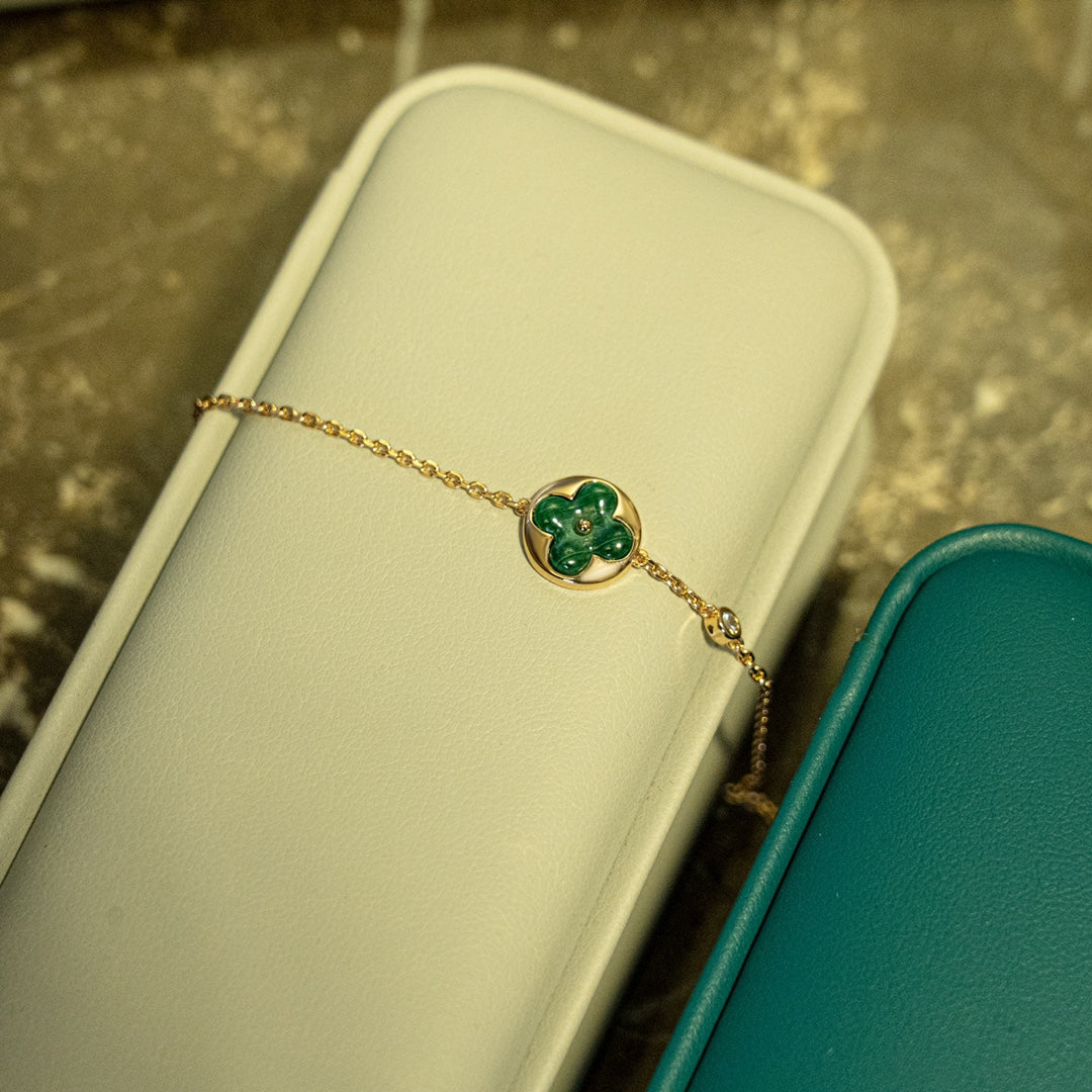 [Limara]SUN MALACHITE 1 DIAMOND ROSE GOLD BRACELET