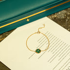 [Limara]SUN MALACHITE 1 DIAMOND ROSE GOLD BRACELET
