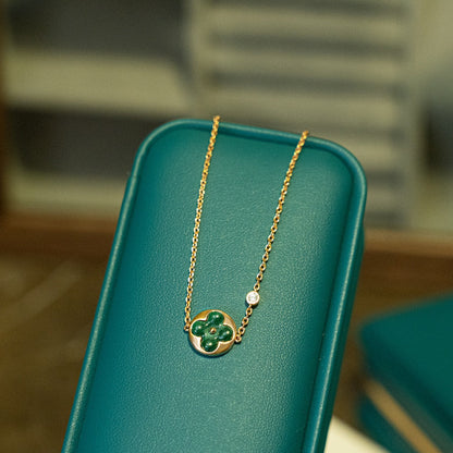 [Limara]SUN MALACHITE 1 DIAMOND ROSE GOLD BRACELET