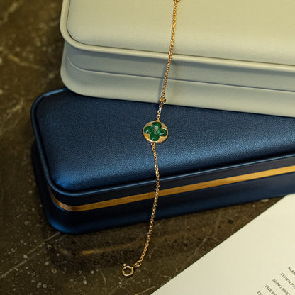 [Limara]SUN MALACHITE 1 DIAMOND ROSE GOLD BRACELET