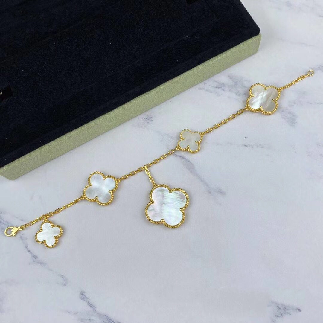 [Limara]MAGIC CLOVER MOP GOLD BRACELET 5 MOTIFS
