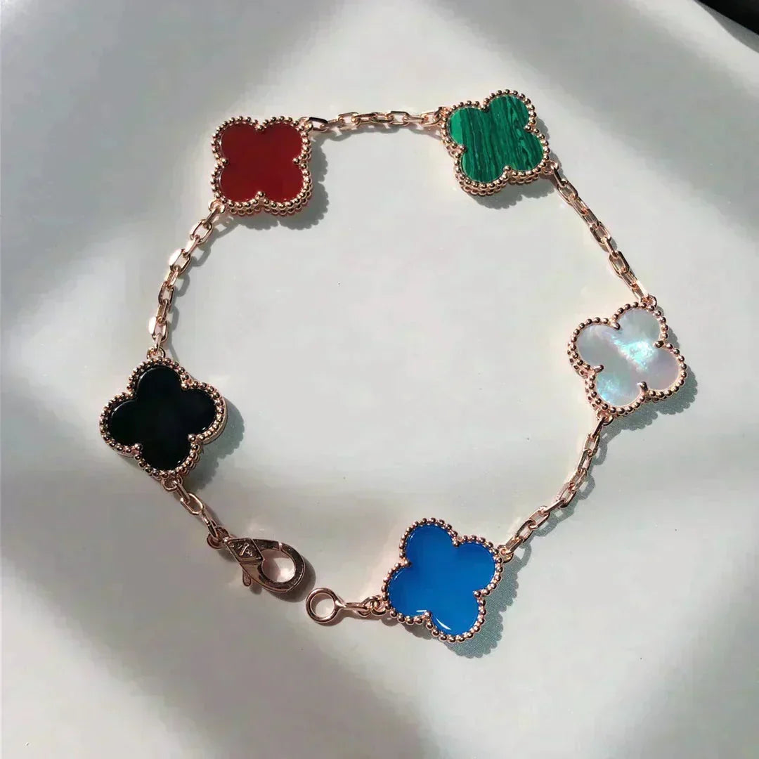[Limara]CLOVER 5 MOTIFS MULTICOLOR BRACELET