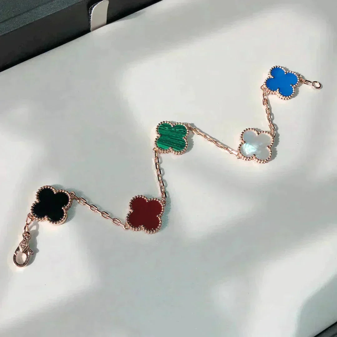 [Limara]CLOVER 5 MOTIFS MULTICOLOR BRACELET