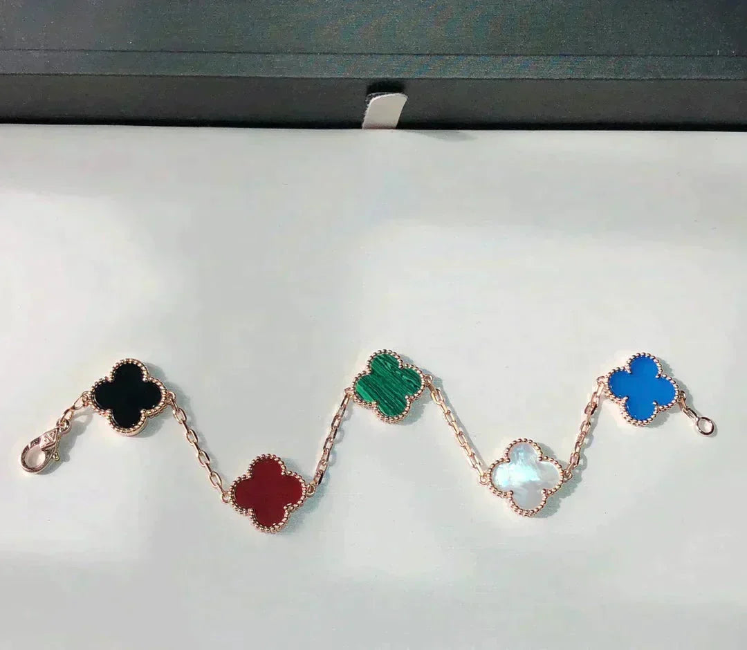 [Limara]CLOVER 5 MOTIFS MULTICOLOR BRACELET