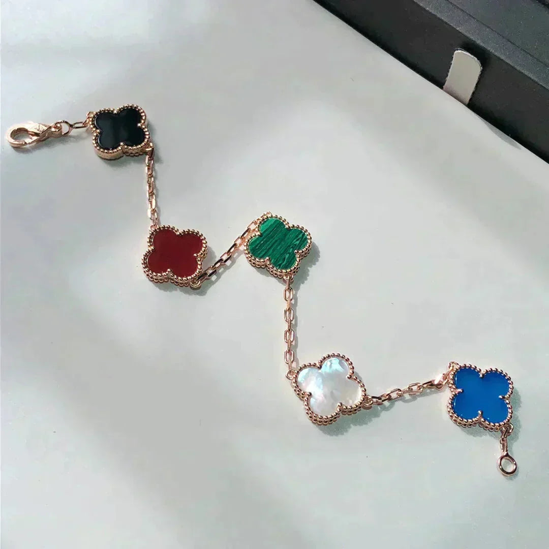 [Limara]CLOVER 5 MOTIFS MULTICOLOR BRACELET