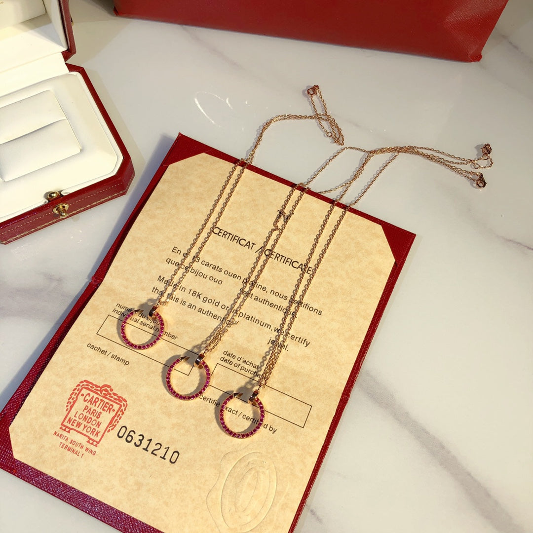 [Limara] JUSTE NECKLACE RED FULL DIAMONDS