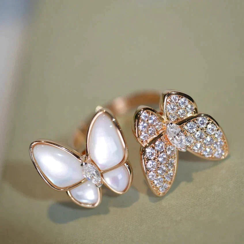 [Limara]TWIN BUTTERFLY DIAMOND MOP RING